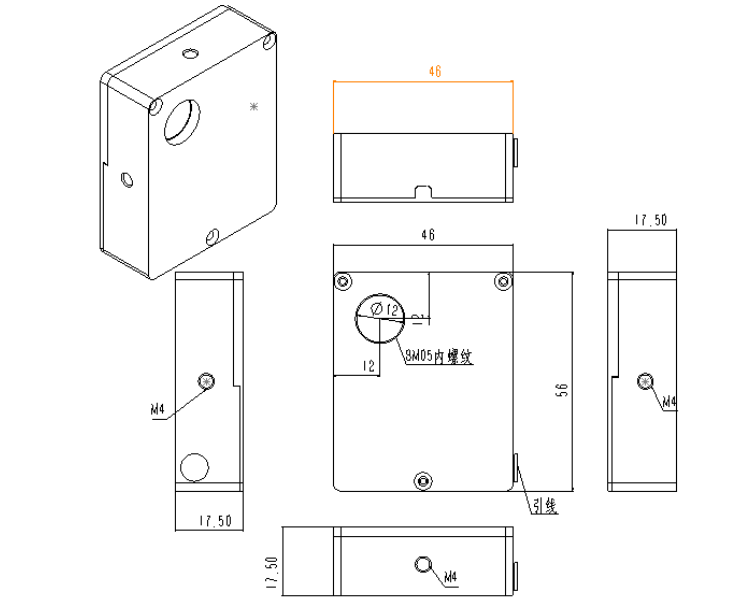 超快電動(dòng)激光快門12mn快門尺寸圖 超快電動(dòng)激光快門12mn快門尺寸圖