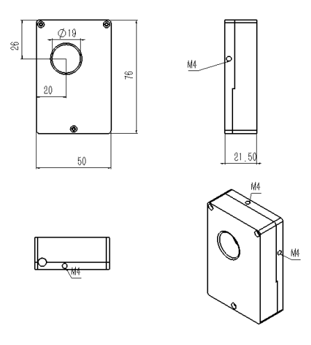 超快電動(dòng)激光快門19mn快門尺寸圖 超快電動(dòng)激光快門19mn快門尺寸圖